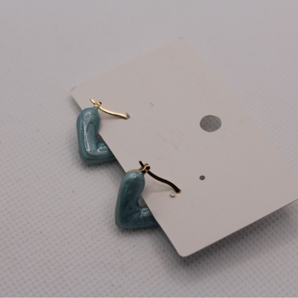 NWT Blue and Gold Heart Bohemian Earrings